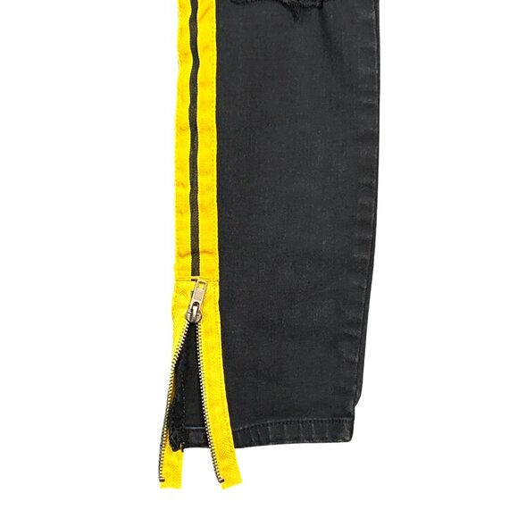Tinseltown High Rise Striped Ankle Zip Skinny Jeans in Black/Yellow Size 1/25 - Picture 7 of 7